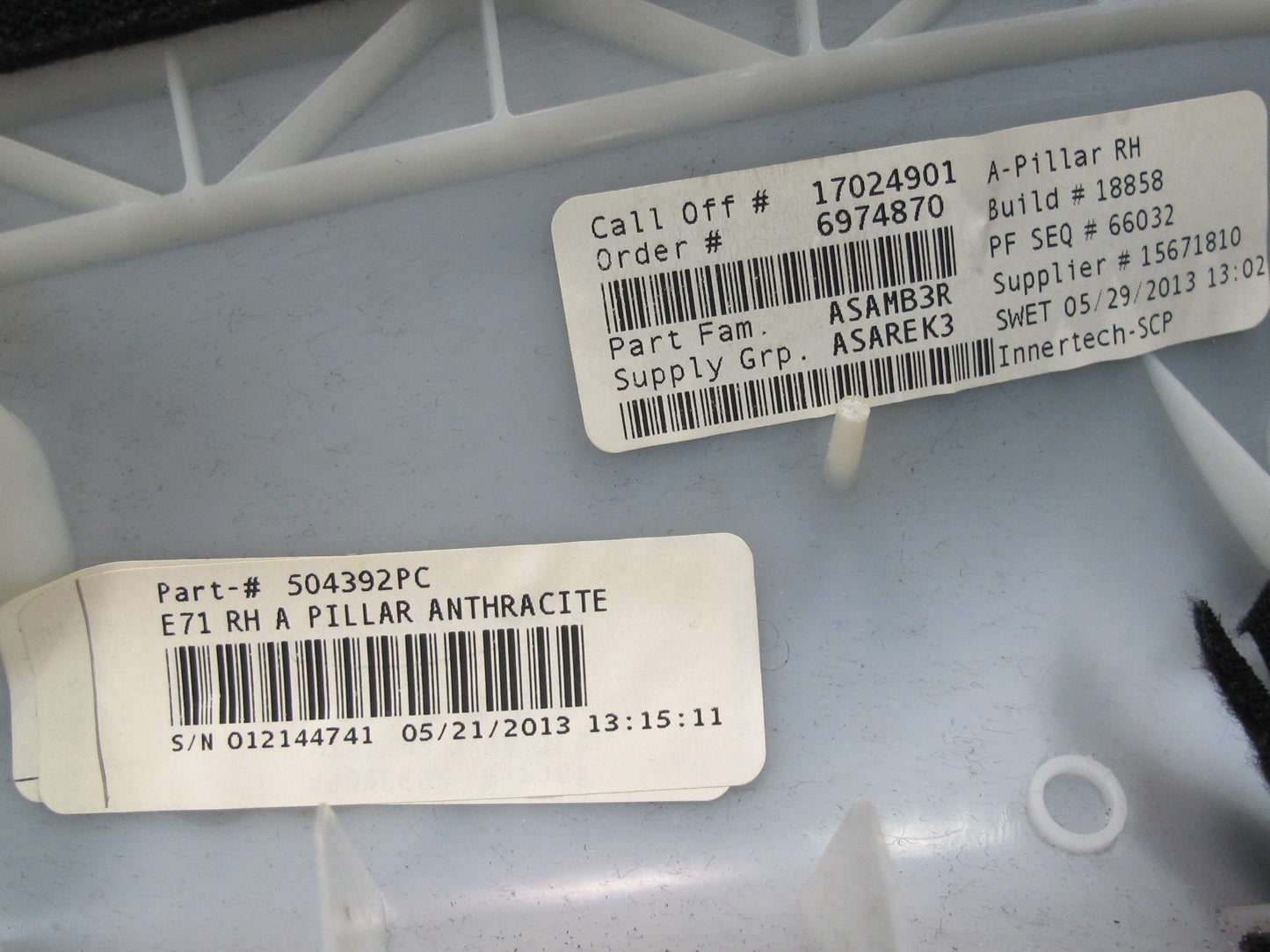 2008-2014 BMW E71 E72 X6 X6M Front Interior A Pillar Trim Cover Panel Set of 2