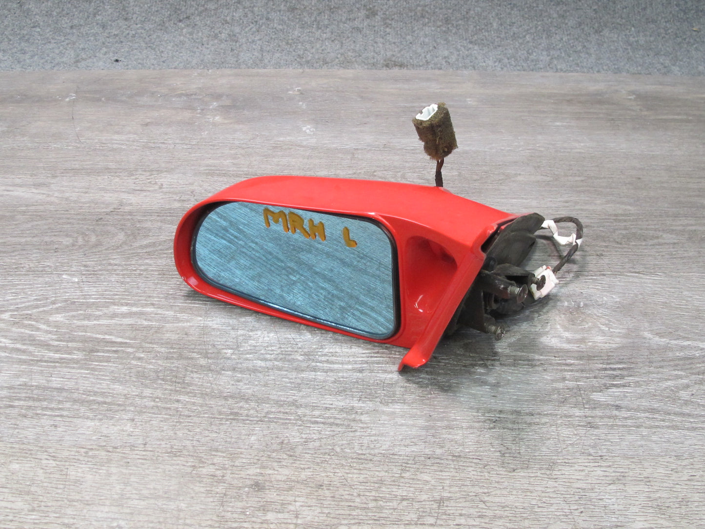 86-88 Mazda RX7 FC3S NA Left Driver Door Side View Power Mirror Sunrise RED OEM