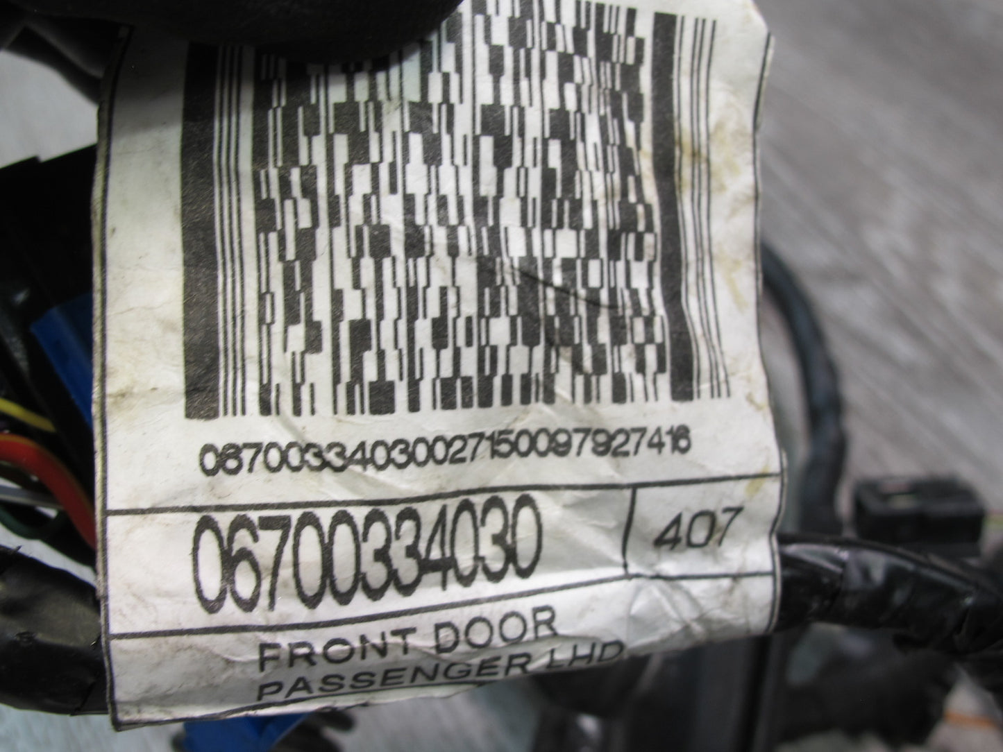 2017-2020 Maserati Levante M161 Front Right Door Wire Wiring Harness 6700334030
