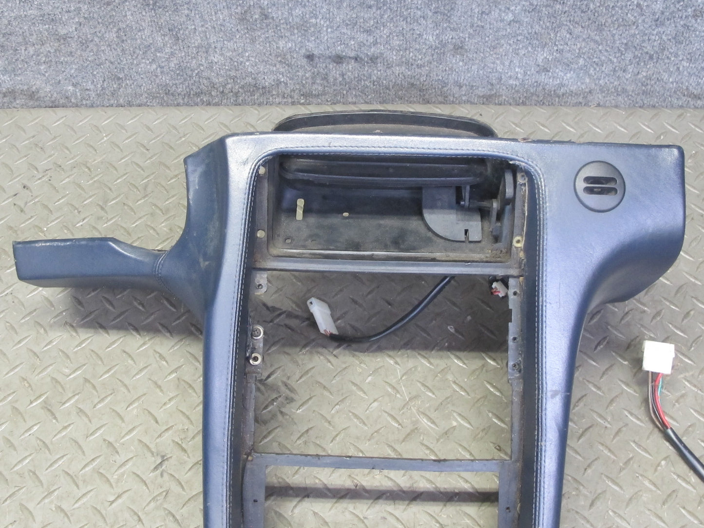 1983-1989 Porsche 928 S MT Front Center Console Shifter Trim Panel Leather Blue