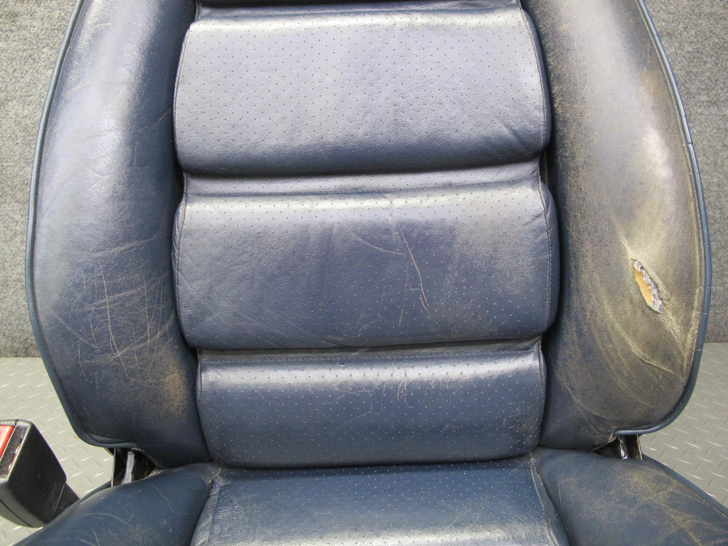 1985-1986 Porsche 928 S Set of 2 Front Left & Right Power Leather Seat Blue