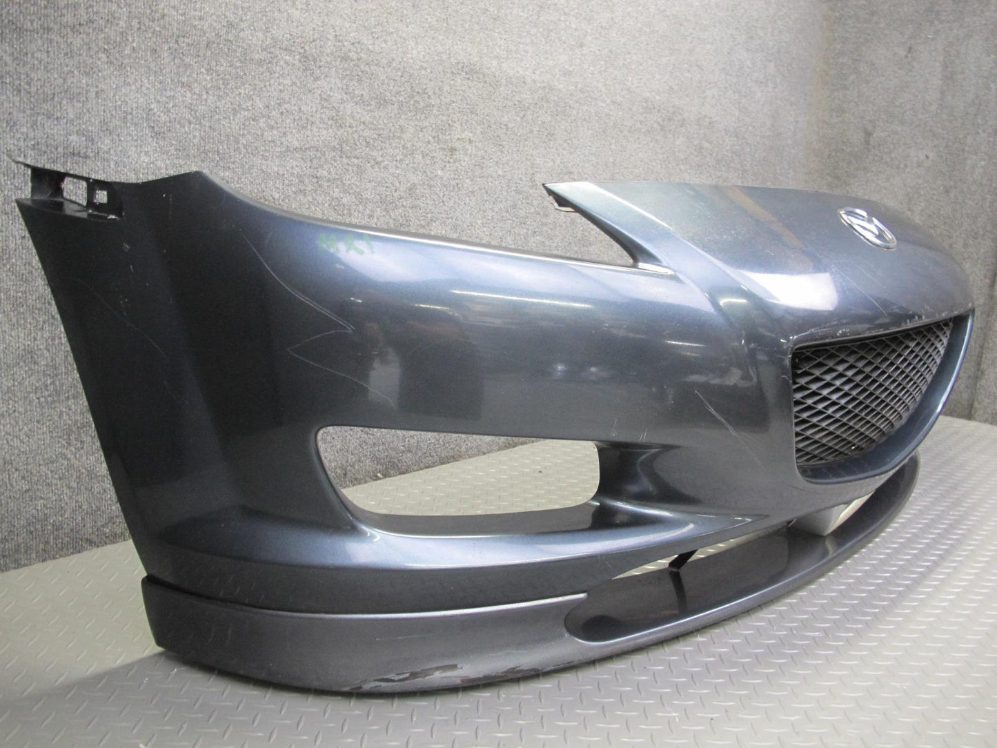 04-08 Mazda RX8 Front Bumper Cover Panel Metropolitan Grey w Grille OEM