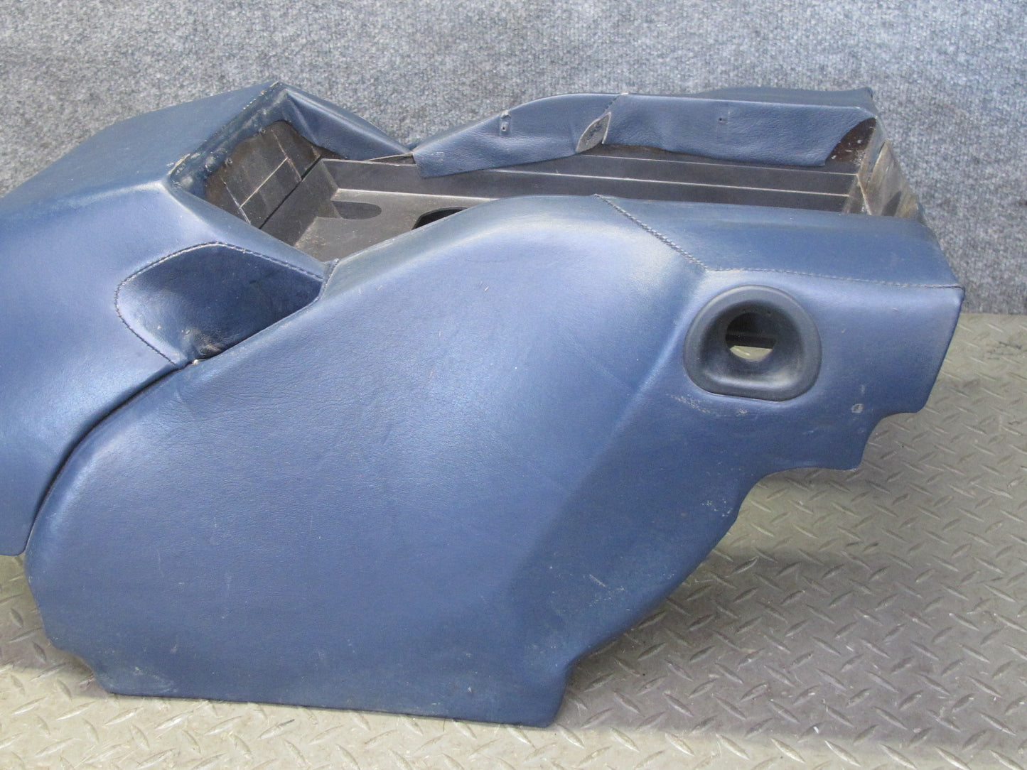1983-1991 Porsche 928 S Rear Center Console Armrest Storage Compartment Blue