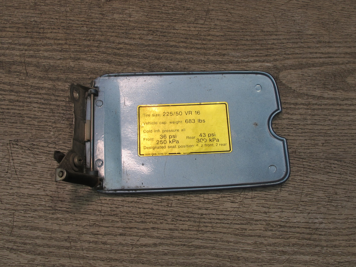 1983-1995 Porsche 928 S Fuel Tank Filler Door Lid Cover Blue