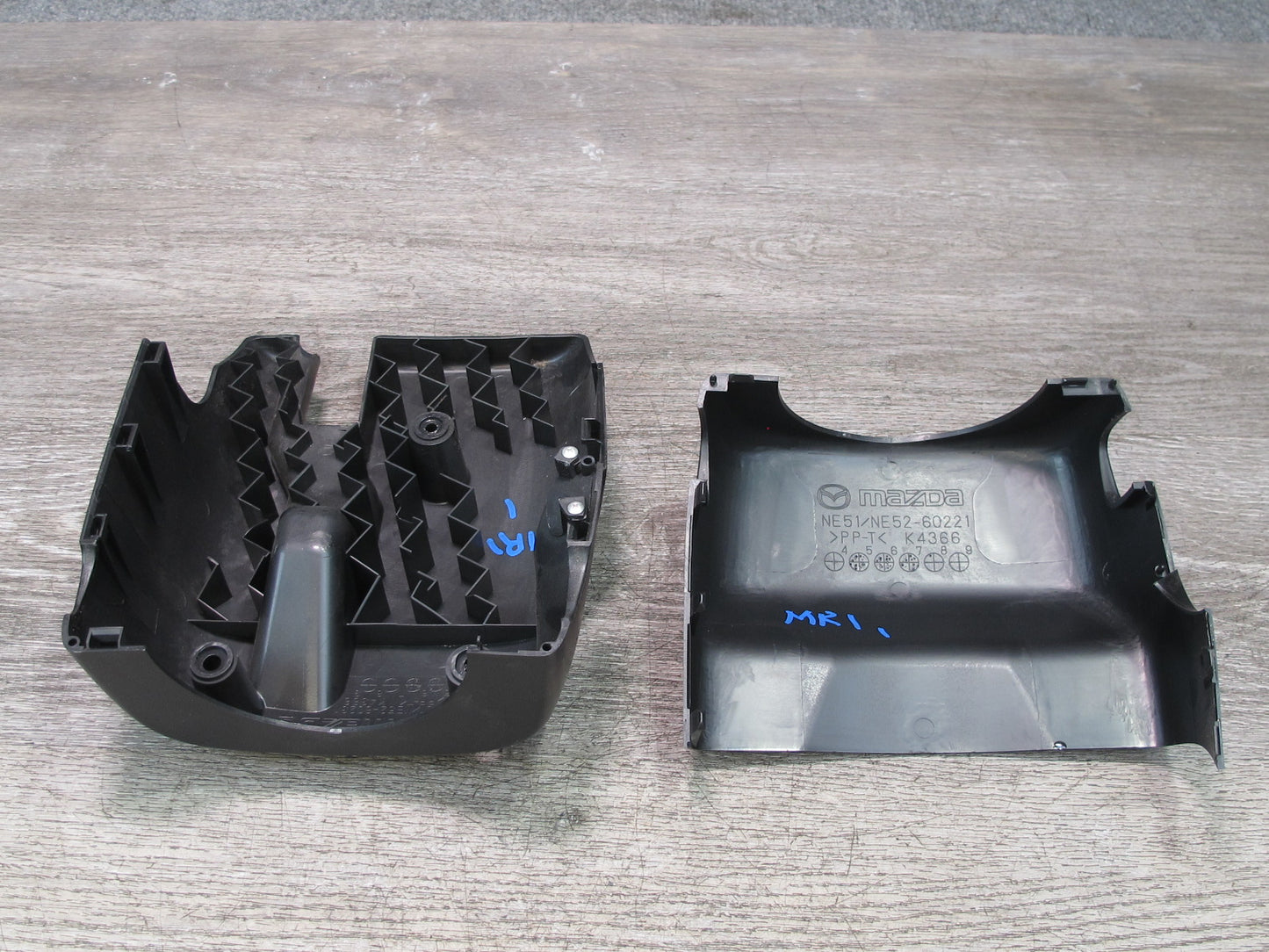 06-11 Mazda RX8 Set of 2 Upper & Lower Steering Column Trim Cover Black OEM