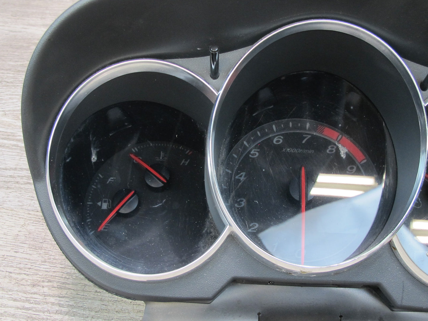 2008 Mazda RX8 A/T Instrument Speedometer Cluster w Upper Trim GJFE92D OEM