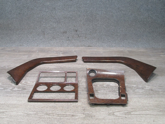 96-99 BMW E36/7 Z3 Roadster Console Shifter Trim Panel Bezel Cover Wood Set OEM