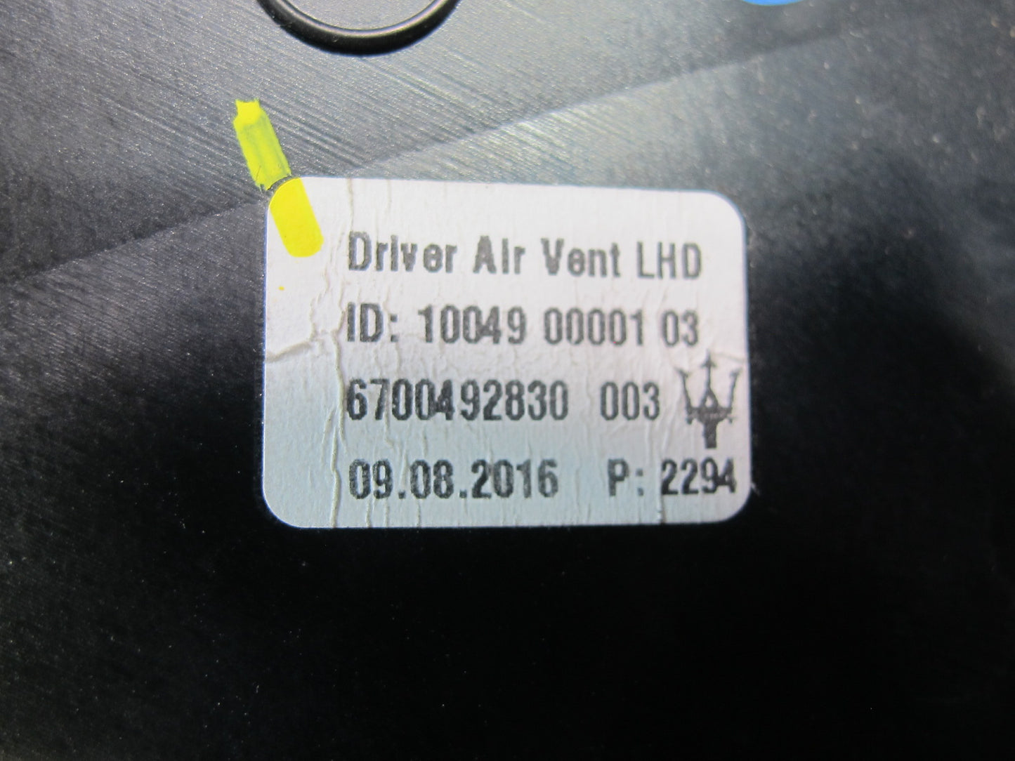 2017-2020 Maserati Levante M161 Dashboard Left Driver Side A/C Air Vent Grille