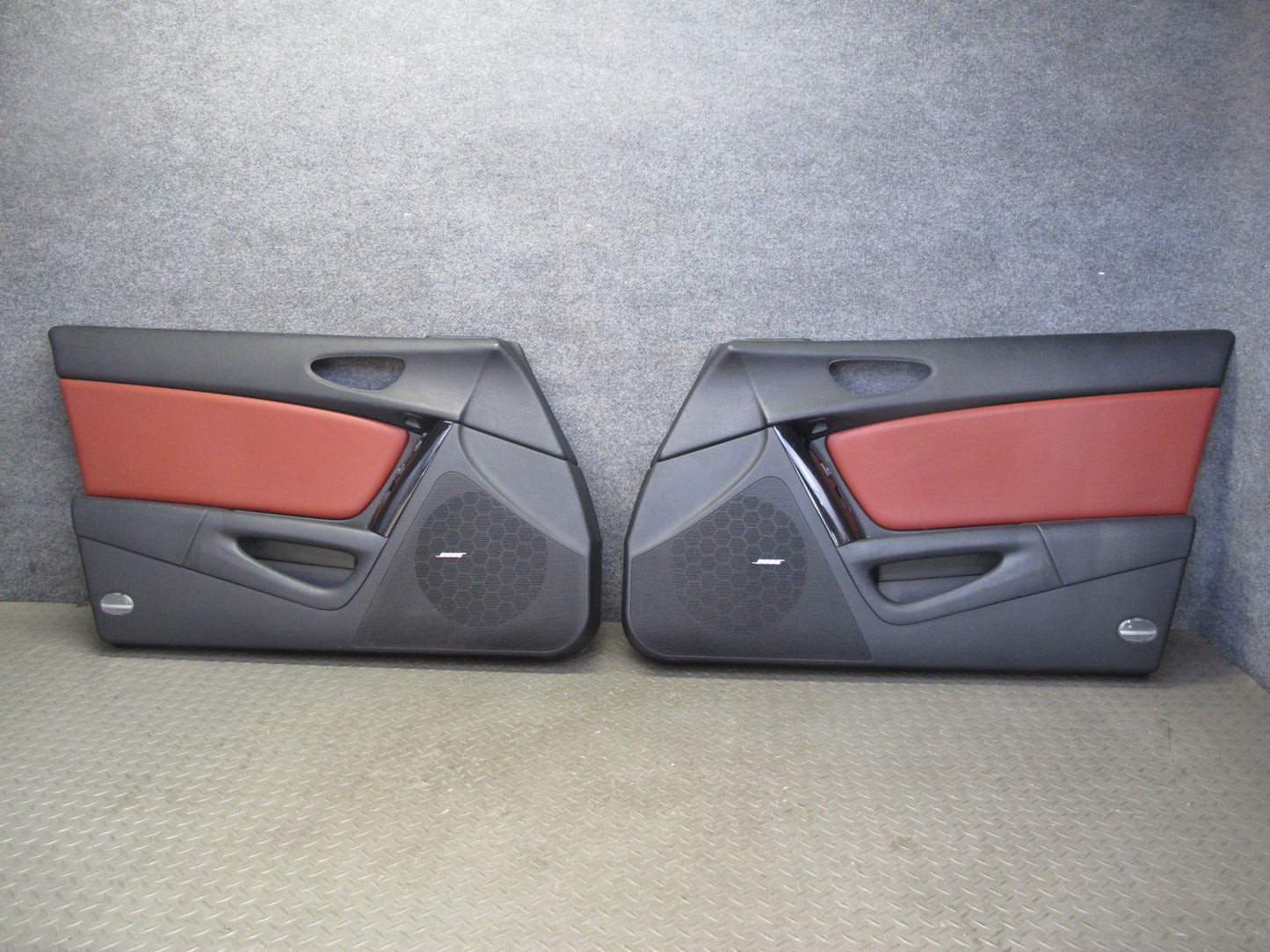 06-08 Mazda RX8 Front Left & Right Side Door Panel Trim Cover Set Black RED OEM