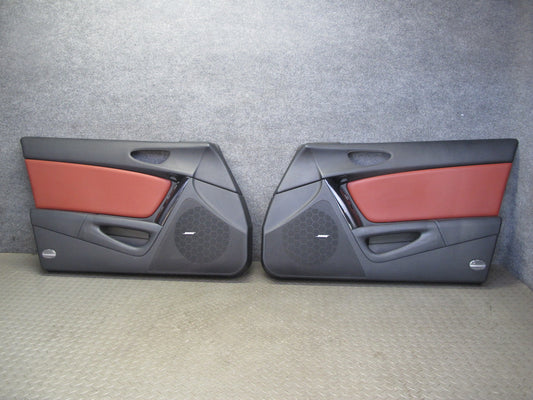 06-08 Mazda RX8 Front Left & Right Side Door Panel Trim Cover Set Black RED OEM