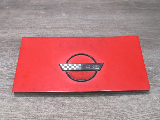 86-95 Chevrolet Corvette C4 Hatch Fuel Door Lid Cover RED w Emblem Logo OEM