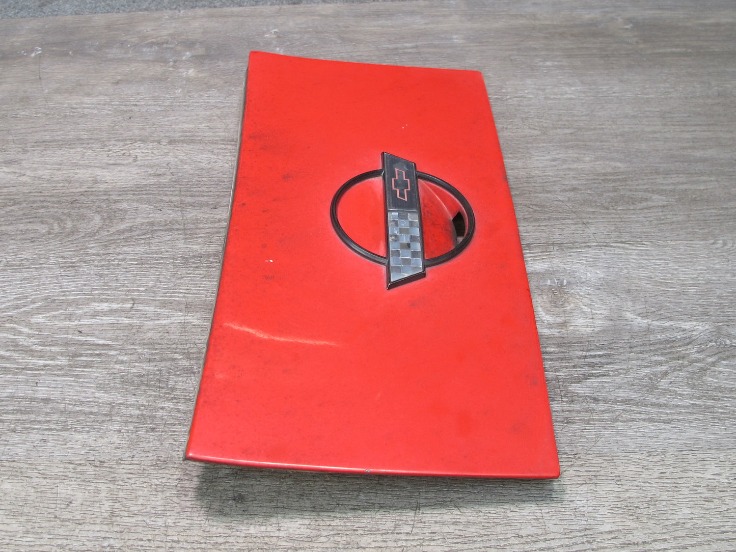 86-95 Chevrolet Corvette C4 Hatch Fuel Door Lid Cover RED w Emblem Logo OEM