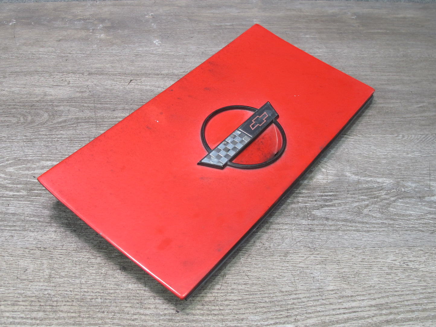 86-95 Chevrolet Corvette C4 Hatch Fuel Door Lid Cover RED w Emblem Logo OEM
