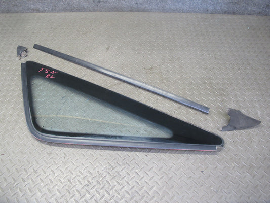 89-92 Toyota Supra MA70L Rear Left Quarter Glass Window w Molding Trim Set OEM