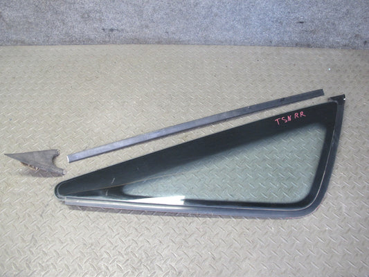 89-92 Toyota Supra MA70L Rear Right Quarter Glass Window w Molding Trim Set OEM