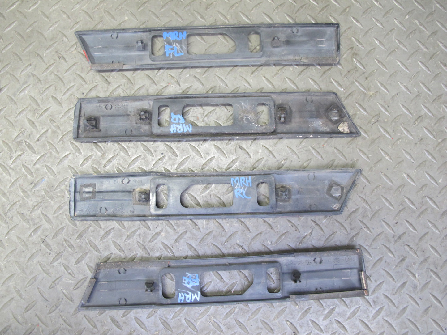 86-88 Mazda RX7 Front & Rear Left & Right Fender Door Molding Trim Set 12pcs OEM