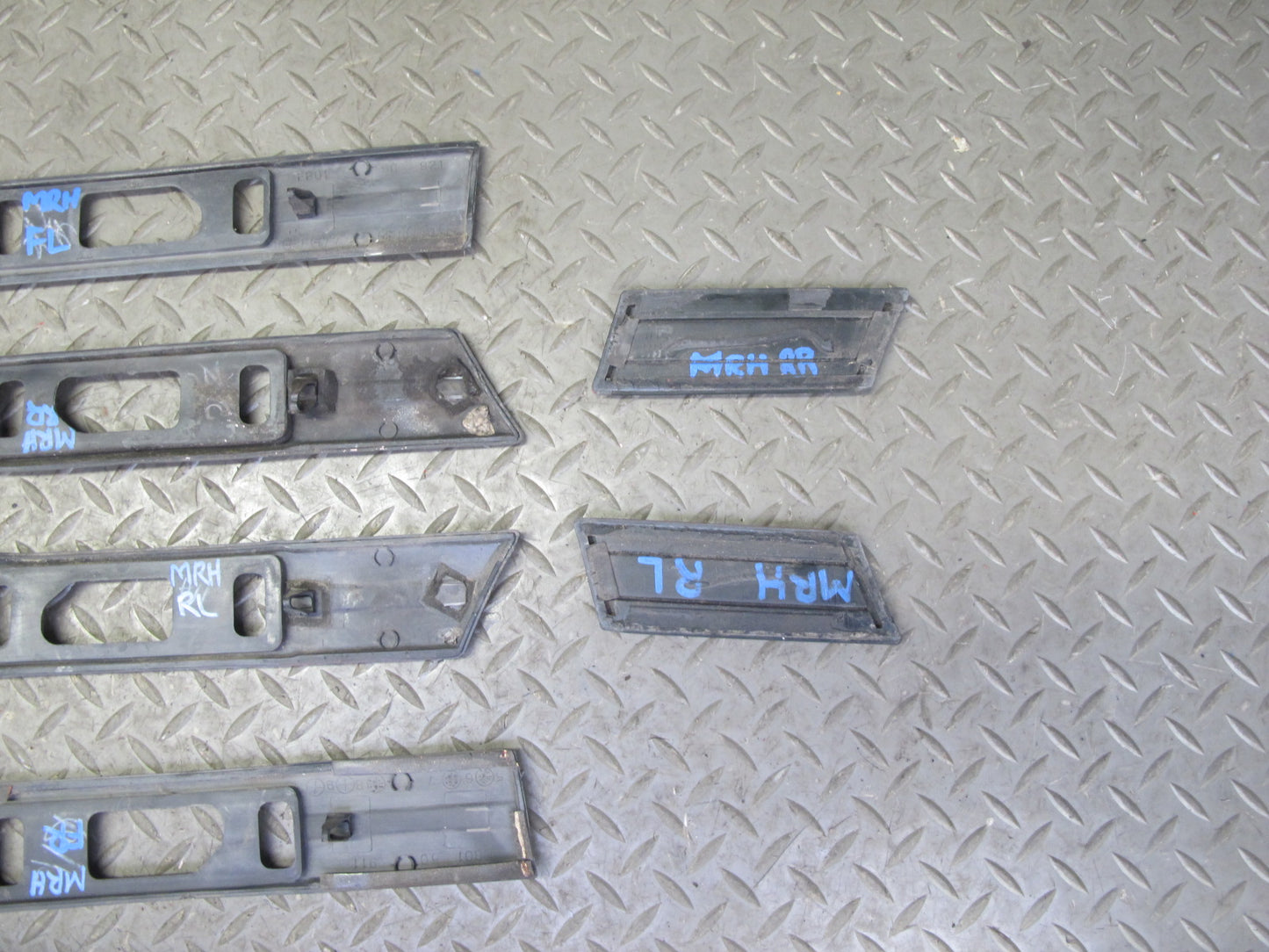 86-88 Mazda RX7 Front & Rear Left & Right Fender Door Molding Trim Set 12pcs OEM