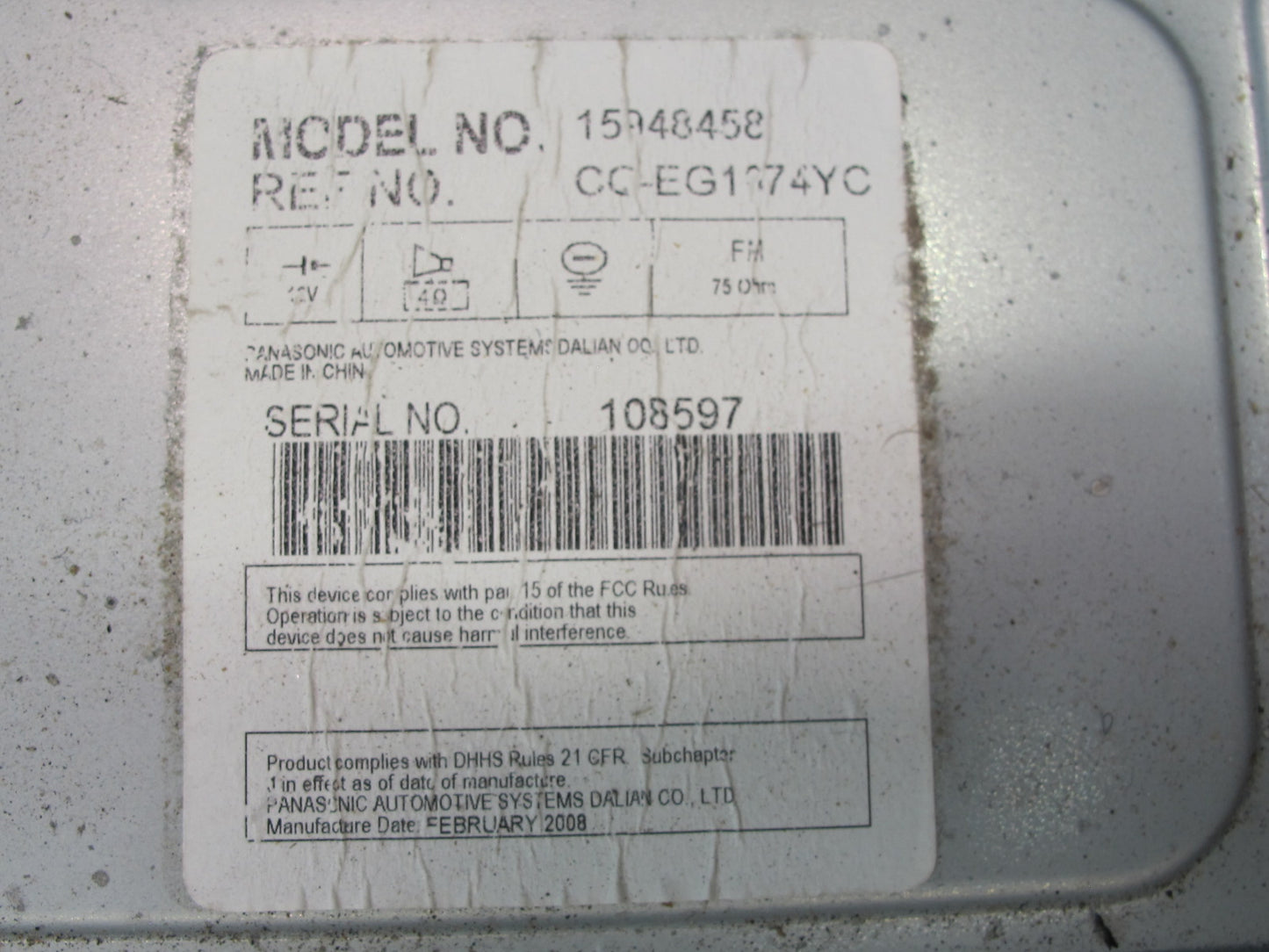 07-08 Saturn SKY Dash AM FM Radio CD MP3 Stereo Head Unit 15948458 OEM