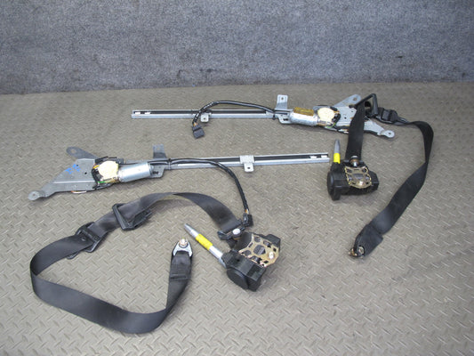 96-99 MERCEDES W140 COUPE CL600 FRONT RIGHT & LEFT SIDE SEATBELT RETRACTOR W/ EXTENDER FEEDER SET OEM