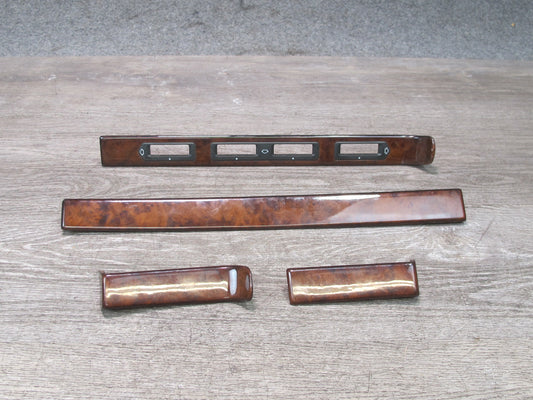 96-99 Mercedes W140 C140 Cl-class Set of 4 Dash Wood Trim Bezel Cover Panel OEM