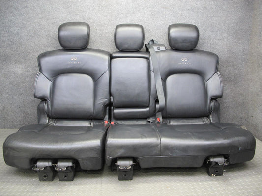 2011-2012 Infiniti QX56 Rear 2ND ROW Left & Right Side Leather Seat Black Set
