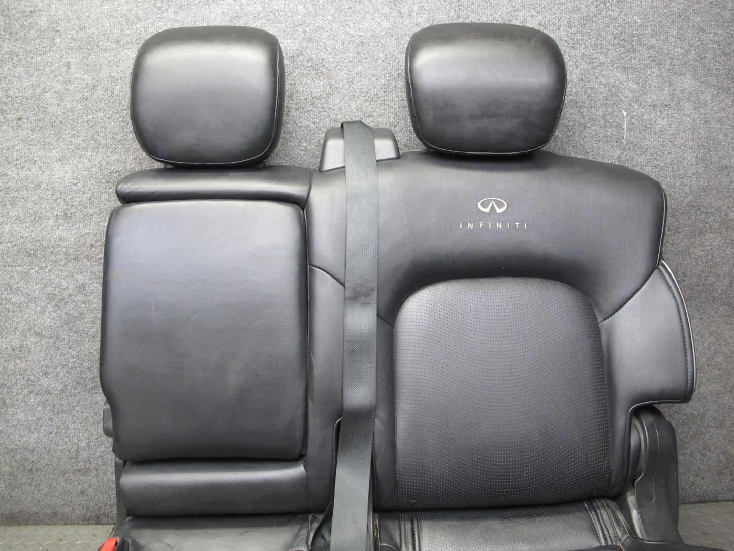 2011-2012 Infiniti QX56 Rear 2ND ROW Left & Right Side Leather Seat Black Set