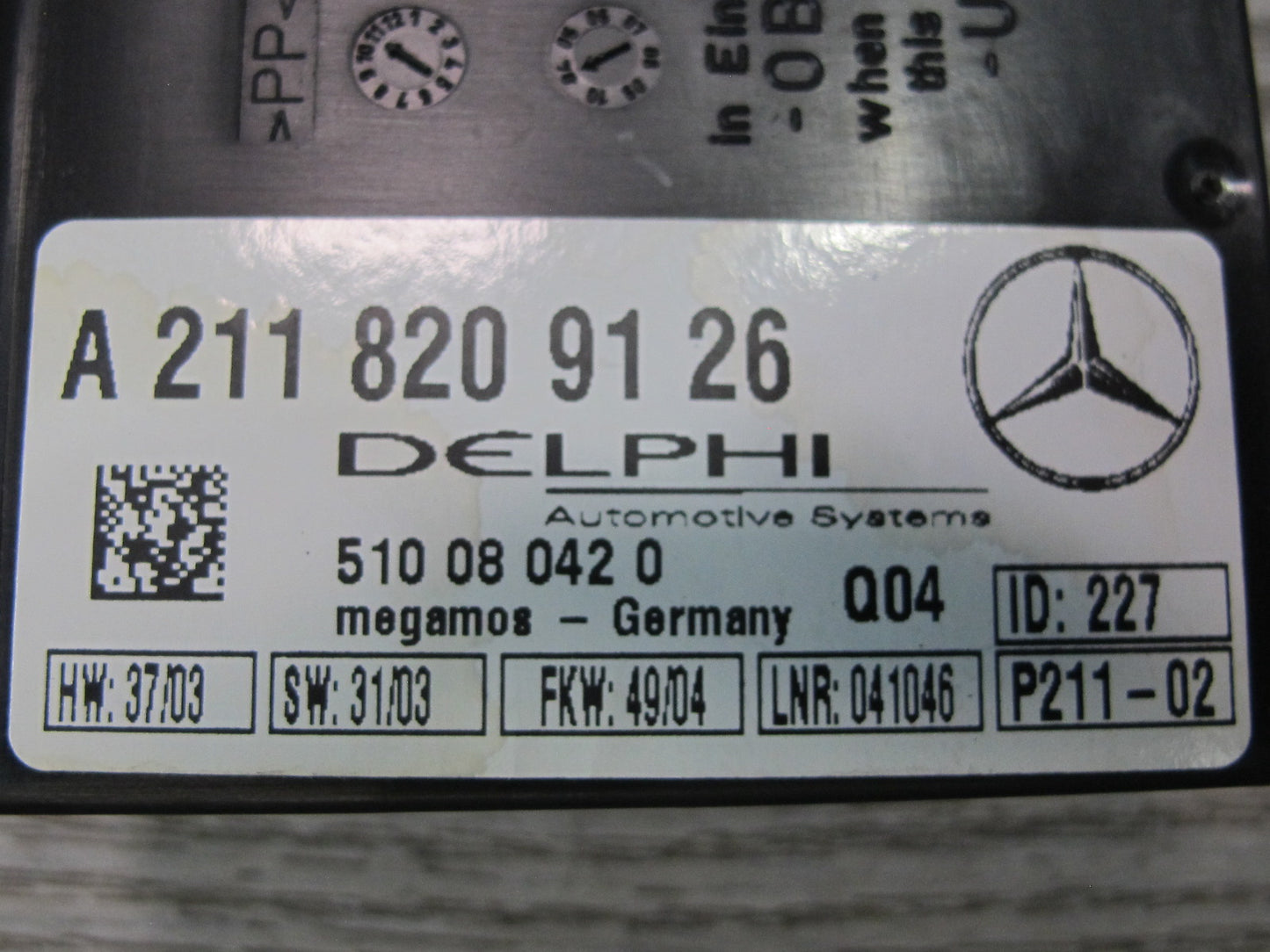 05-11 Mercedes R171 Slk-class Anti Theft Alarm Siren Sensor 2118209126 OEM