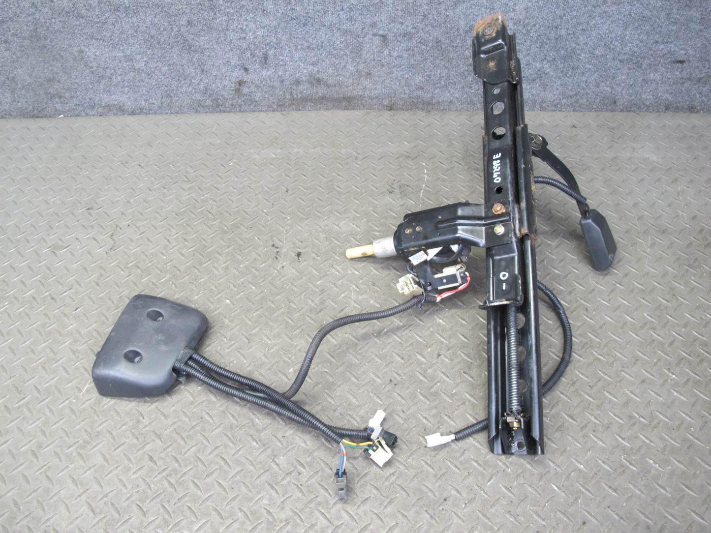 90-96 Nissan 300ZX Z32 2+0 Left Seat Track Adjuster w Motor & Switch Set OEM
