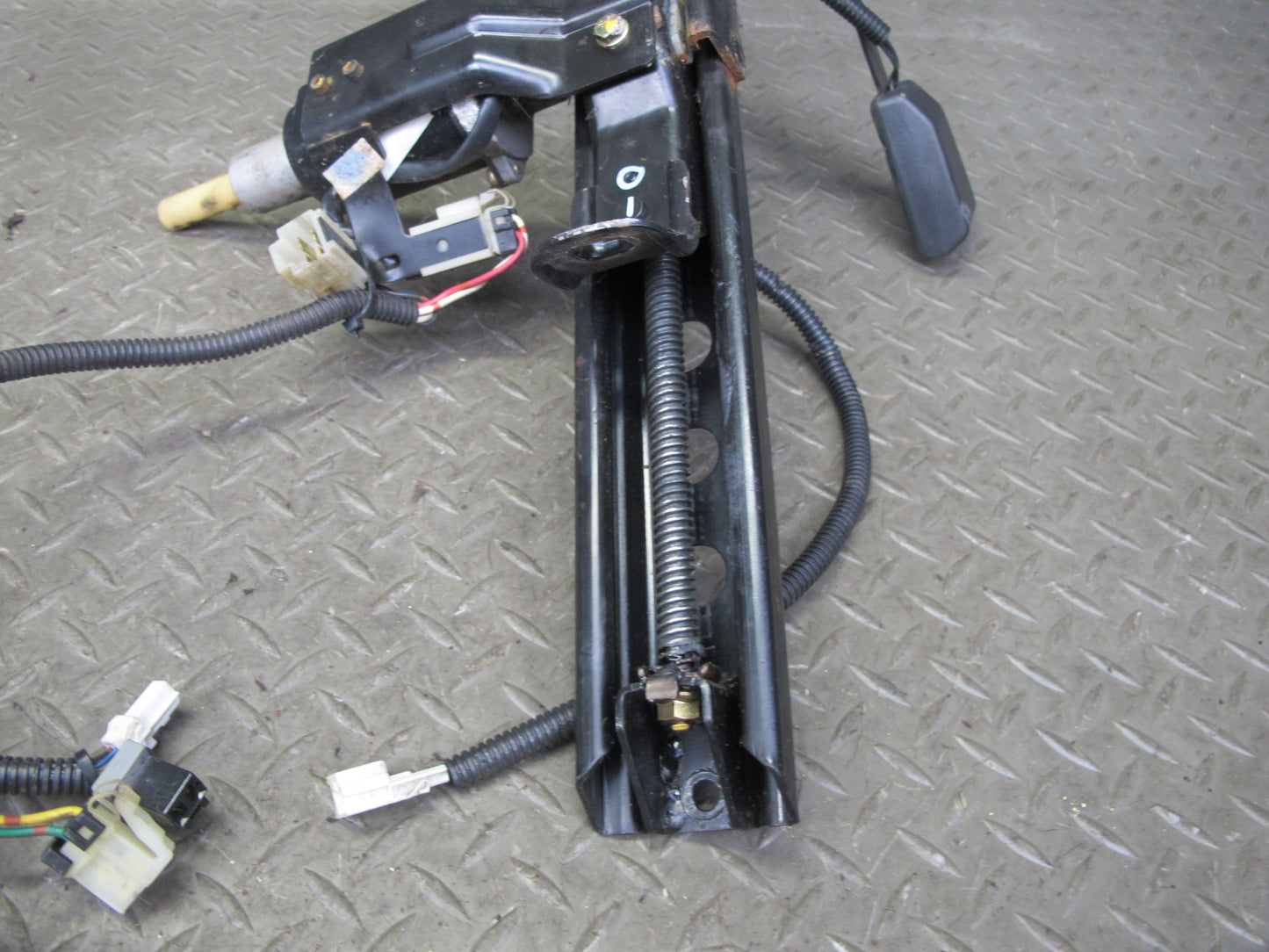 90-96 Nissan 300ZX Z32 2+0 Left Seat Track Adjuster w Motor & Switch Set OEM