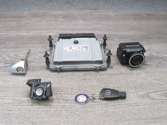 05-08 Mercedes R171 SLK350 3.5L M272 Engine ECU DME Ignition Switch Lock KEY Set