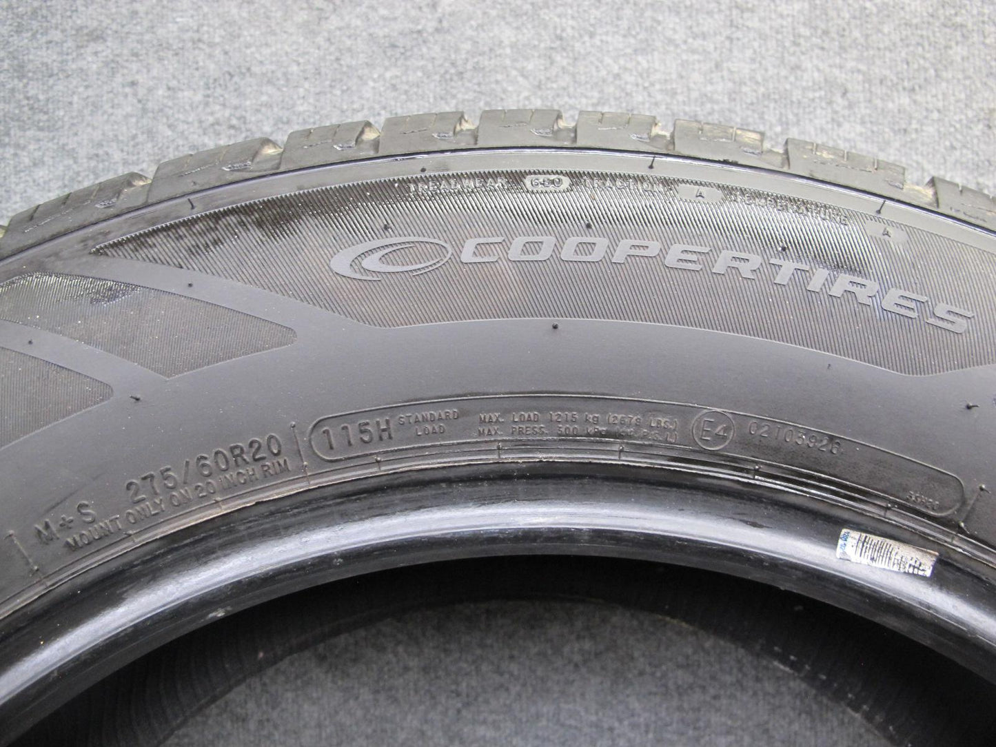Set of 2 Cooper Endeavor Plus A/S Tire 275/60 R20 115H 2022 5/32 Tread