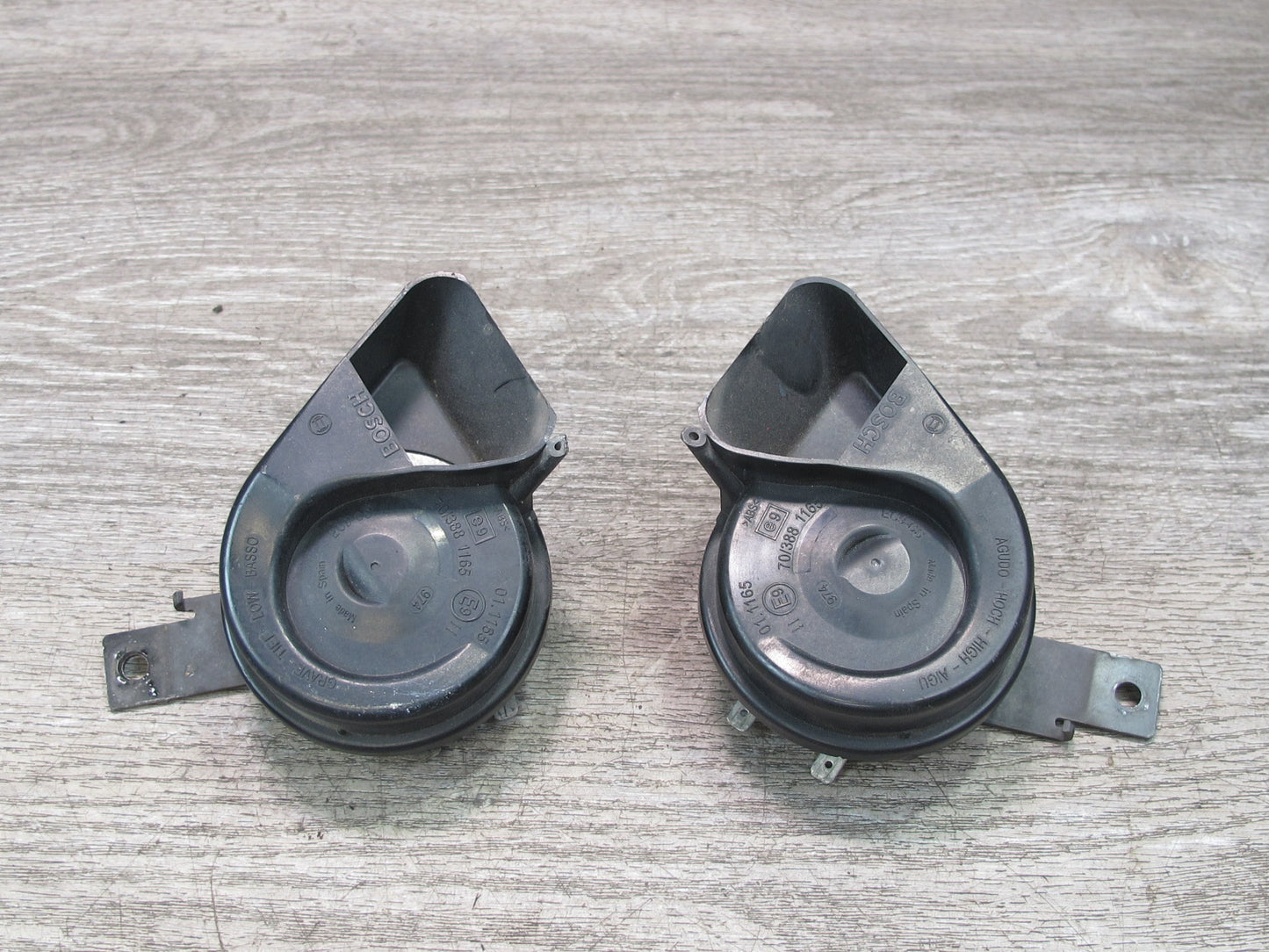 05-11 Mercedes R171 SLK Set of 2 High & Low Tone Note Horn Pitch Signal OEM