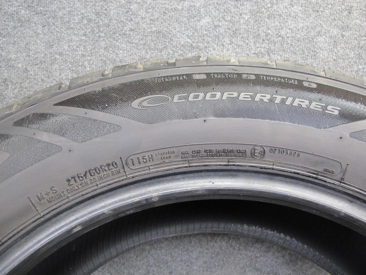 Set of 2 Cooper Endeavor Plus A/S Tire 275/60 R20 115H 3622 4723 4/32 Tread