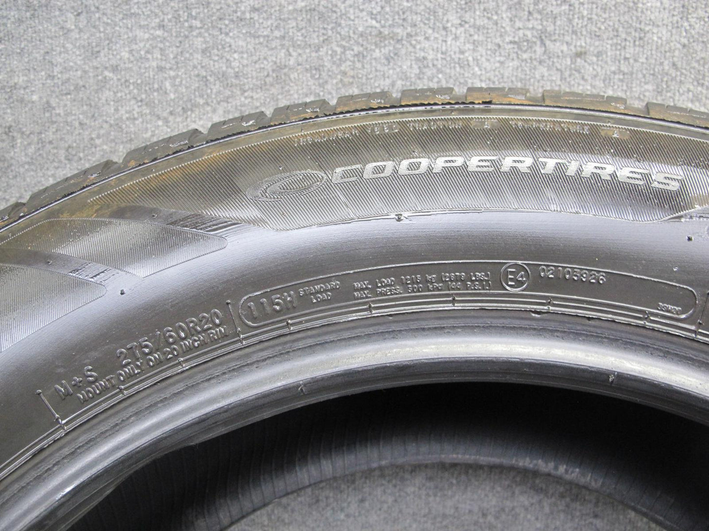 Set of 2 Cooper Endeavor Plus A/S Tire 275/60 R20 115H 3622 4723 4/32 Tread