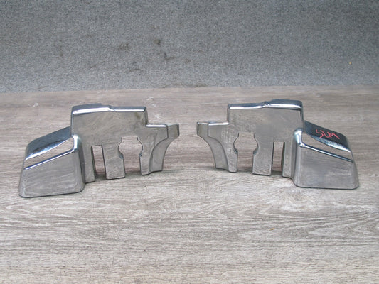 73-89 Mercedes R107 Convertible B Pillar TOP Hinge Latch Chrome Cover Set OEM