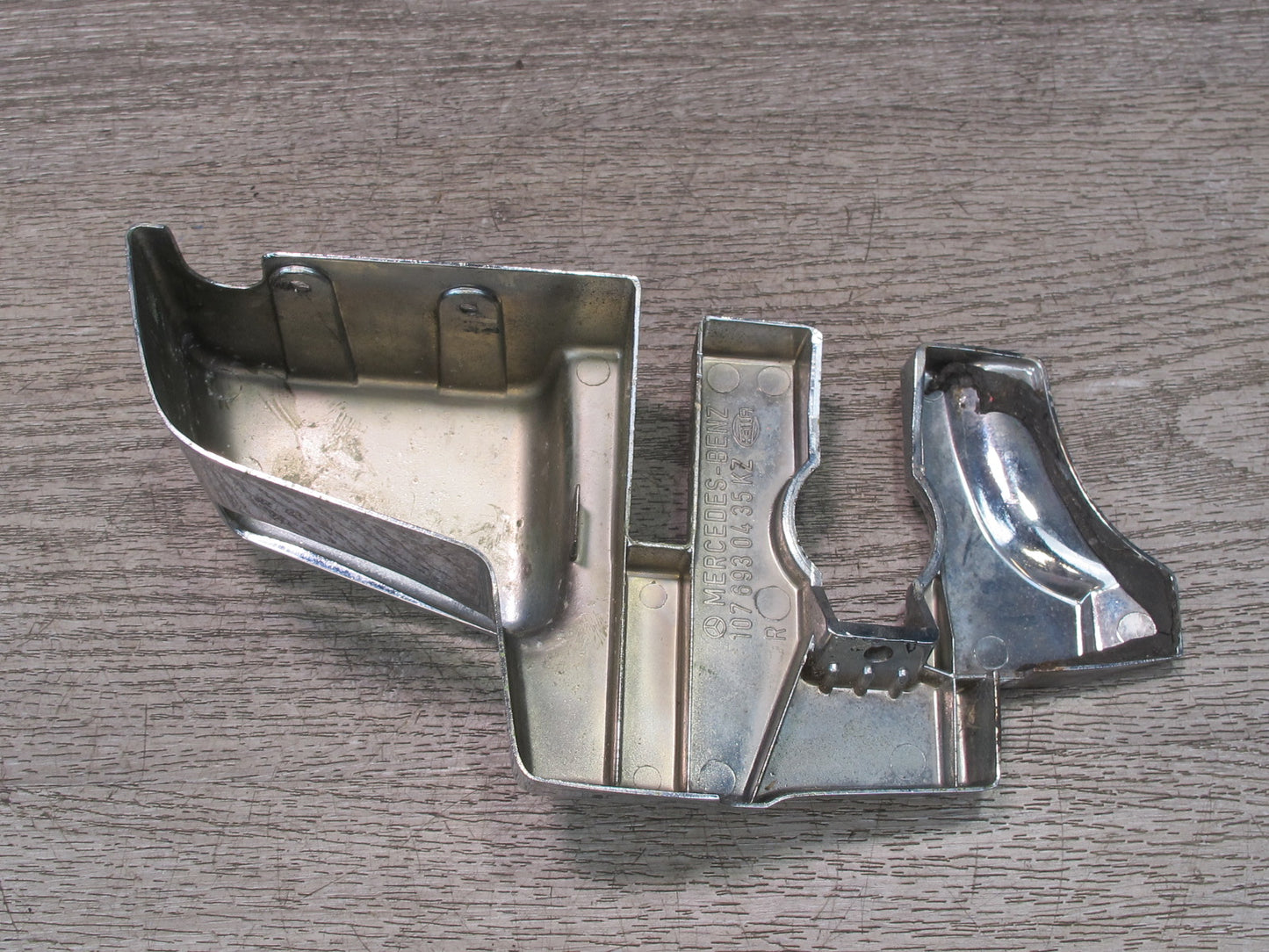 73-89 Mercedes R107 Convertible B Pillar TOP Hinge Latch Chrome Cover Set OEM
