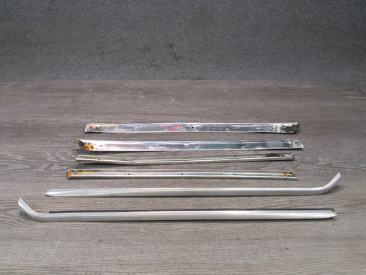 73-85 Mercedes R107 Convertible Set of 6 TOP Roof Chrome Trim Molding OEM