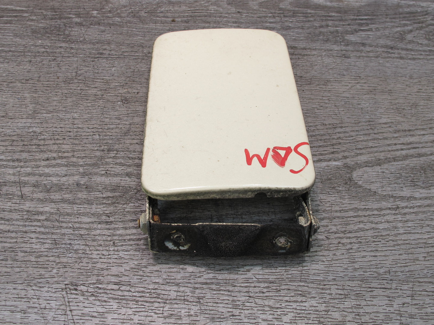 73-89 Mercedes R107 Fuel Tank Filler Door Lid Panel Cover Ivory OEM