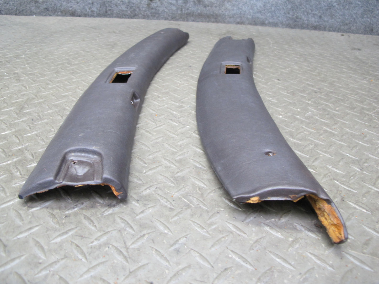 73-85 Mercedes R107 Convertible Set of 2 Headliner Trim Cover Panel Brown OEM