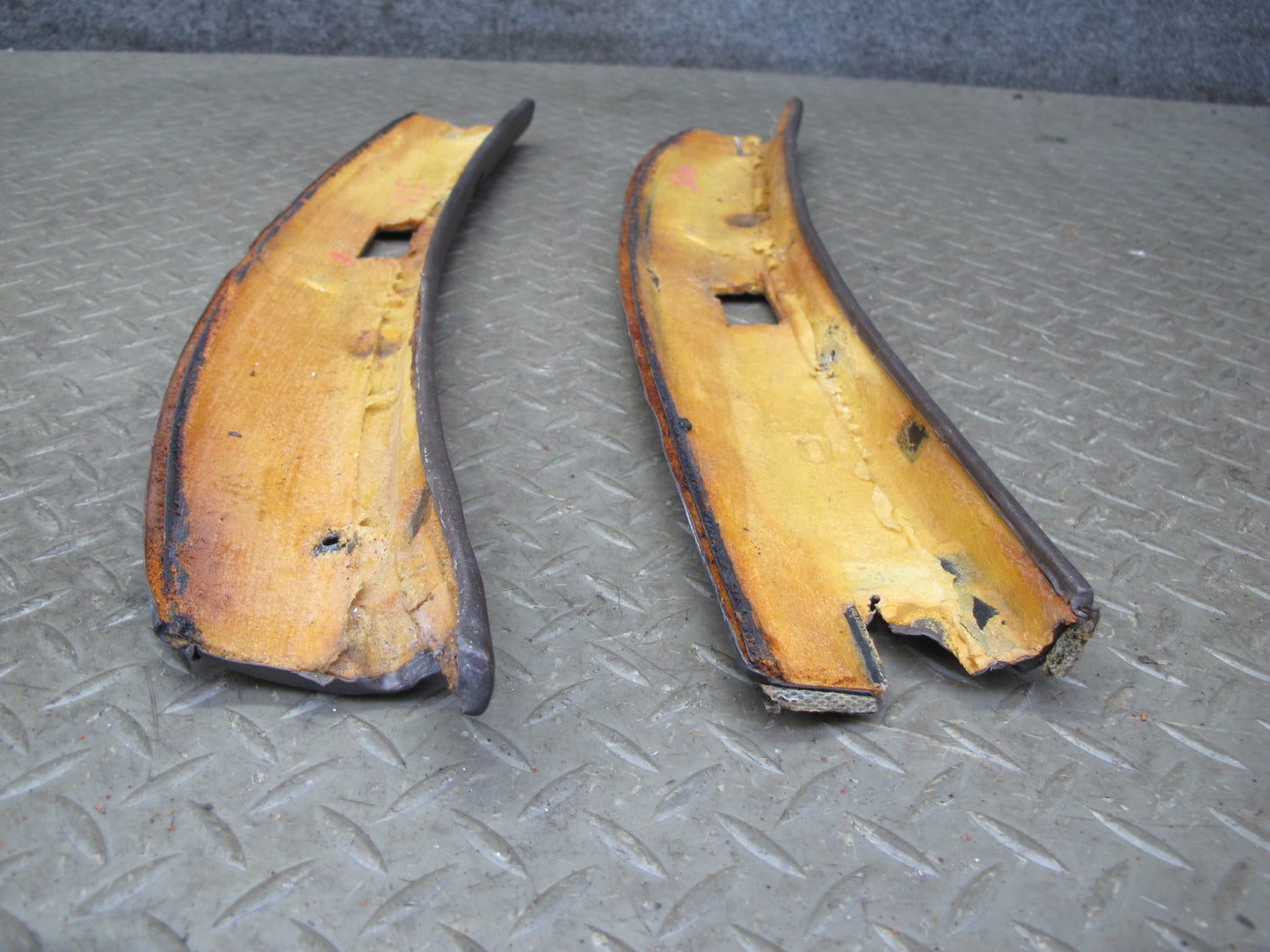 73-85 Mercedes R107 Convertible Set of 2 Headliner Trim Cover Panel Brown OEM