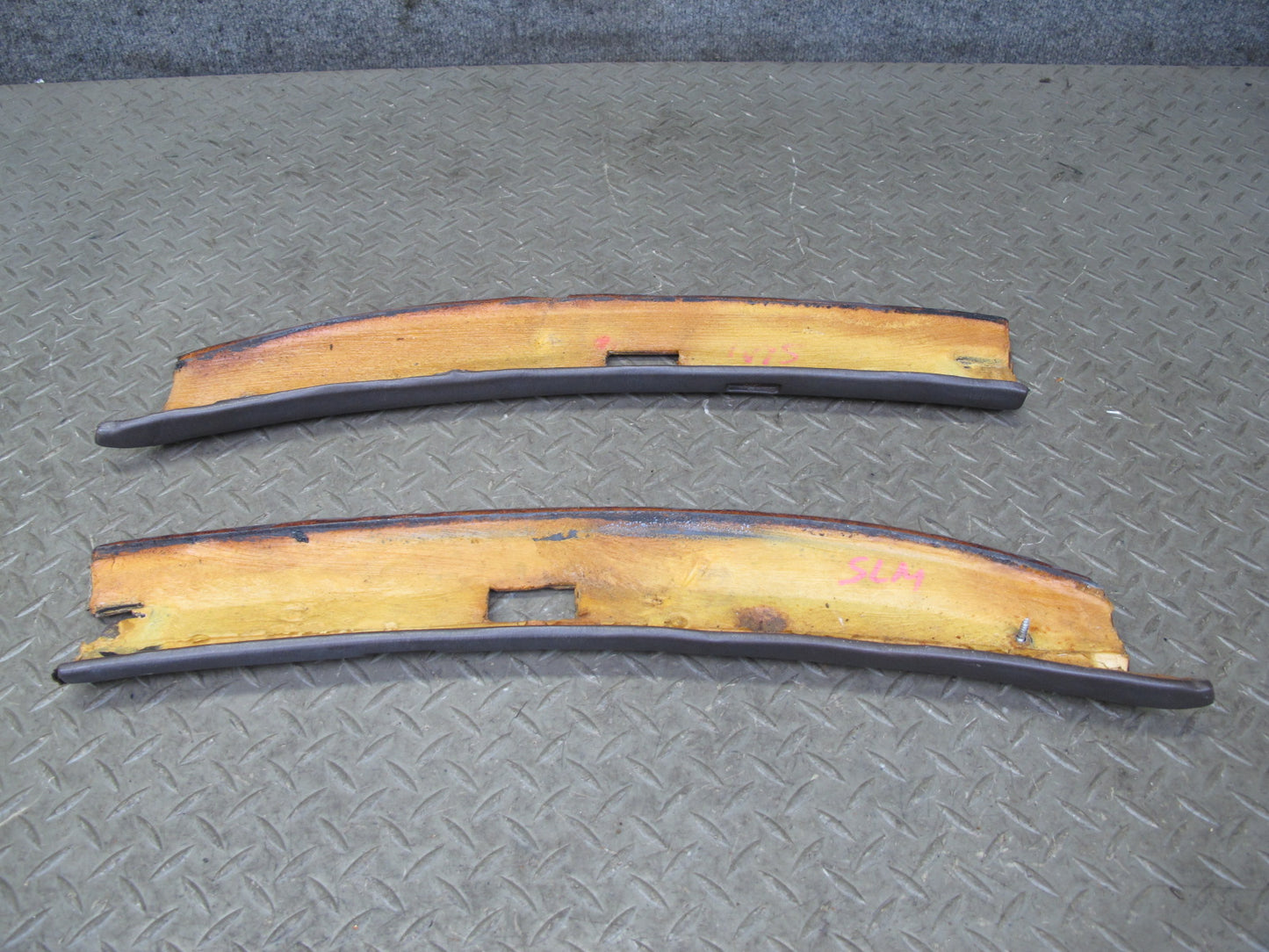73-85 Mercedes R107 Convertible Set of 2 Headliner Trim Cover Panel Brown OEM