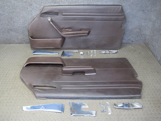 73-85 Mercedes R107 Convert Left & Right Door Interior Panel Chrome Trim Set OEM