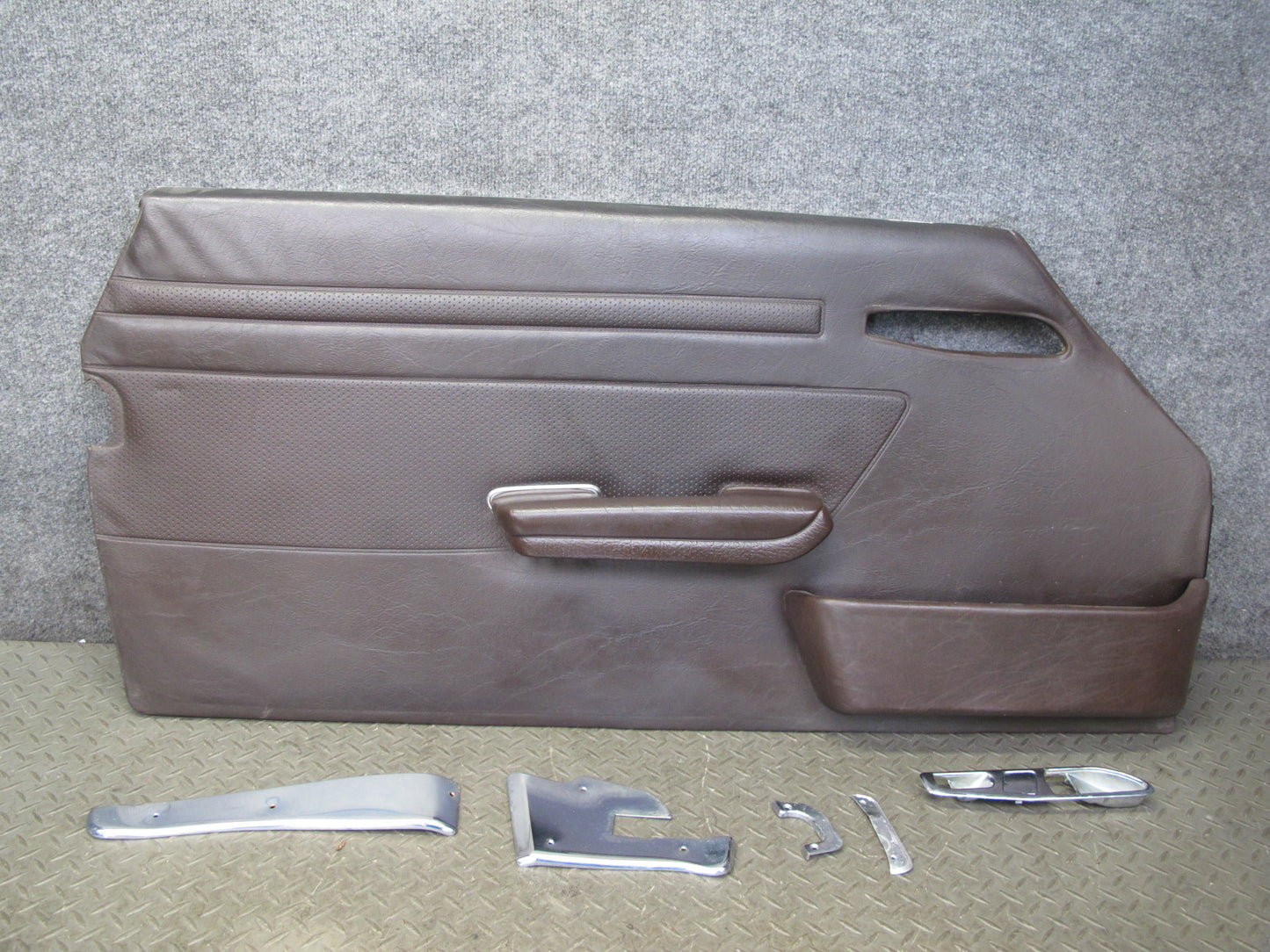 73-85 Mercedes R107 Convert Left & Right Door Interior Panel Chrome Trim Set OEM