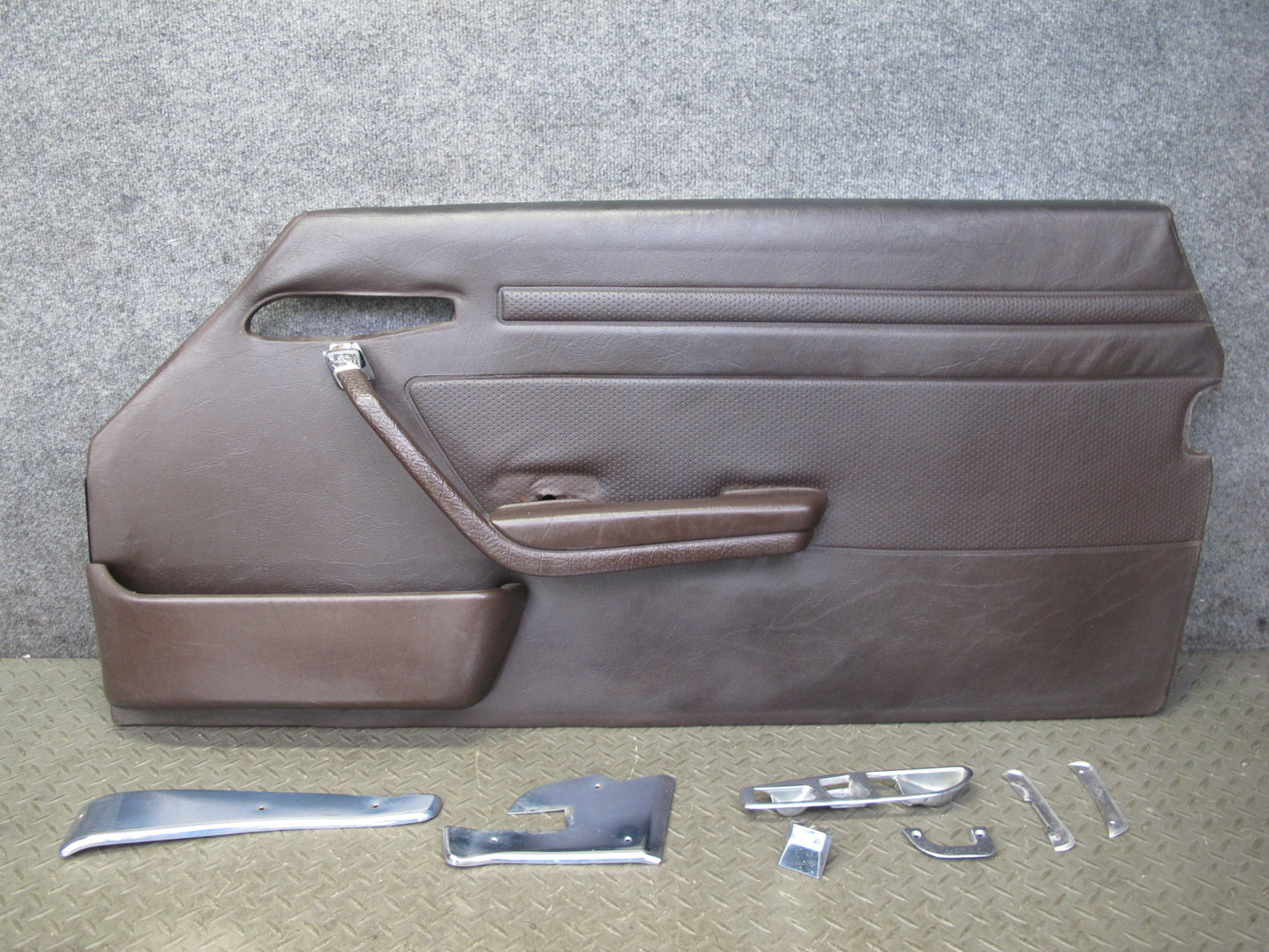 73-85 Mercedes R107 Convert Left & Right Door Interior Panel Chrome Trim Set OEM