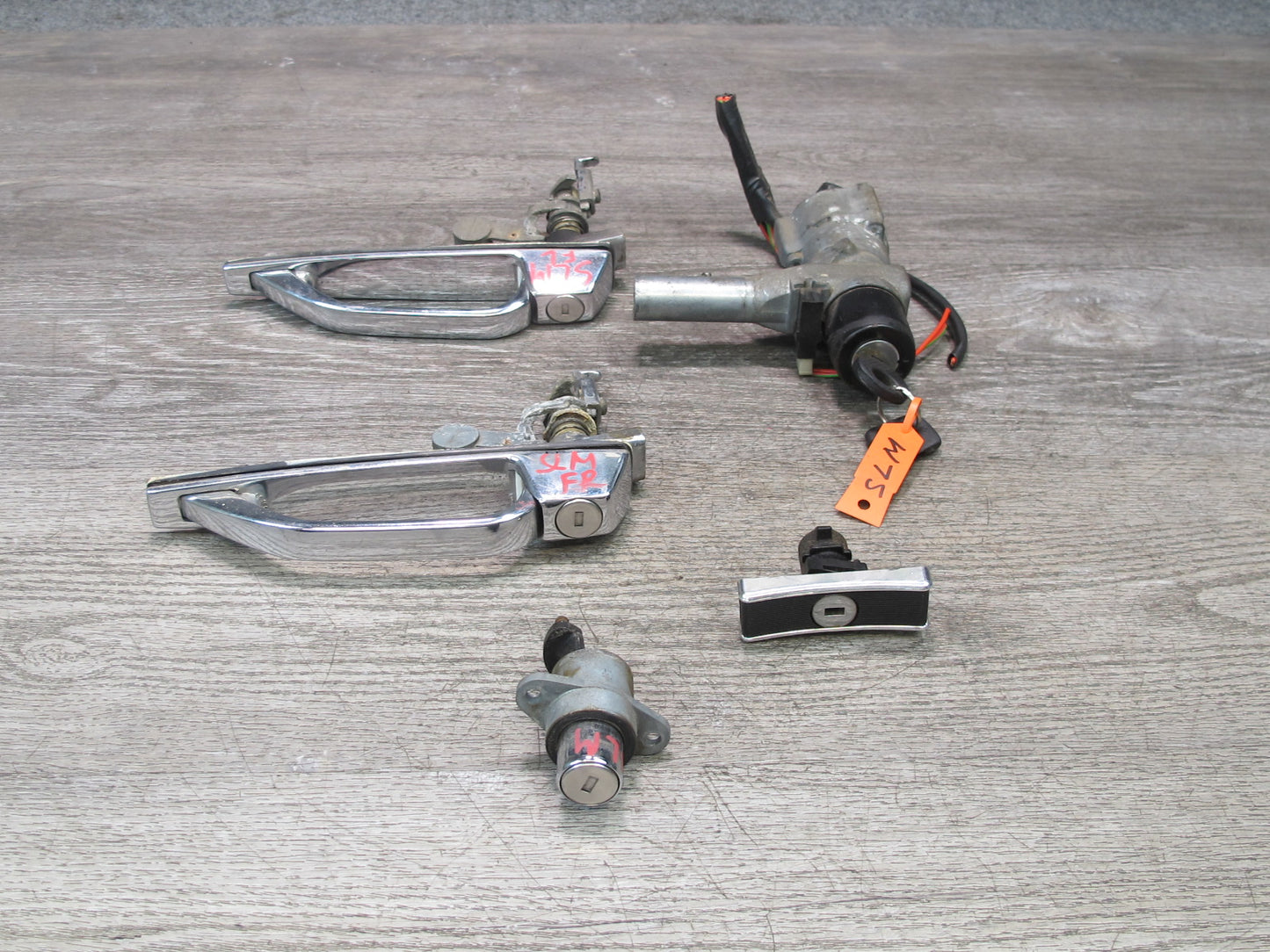 73-85 Mercedes R107 Door Handle Ignition Switch Trunk Glove Lock KEY Set OEM