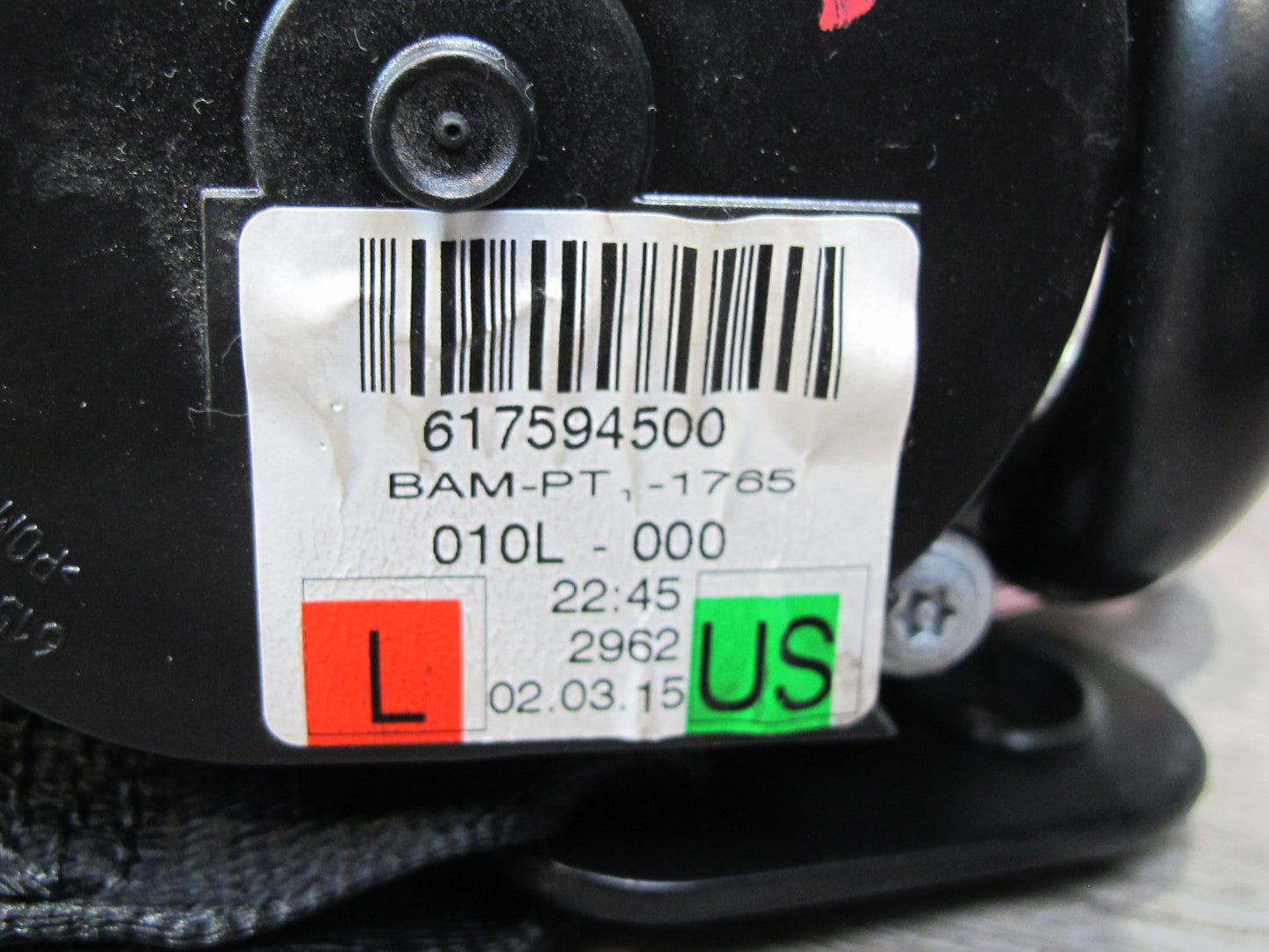 11-15 MINI R60 COUNTRYMAN FRONT LEFT & RIGHT SIDE SEATBELT RETRACTOR SET OEM