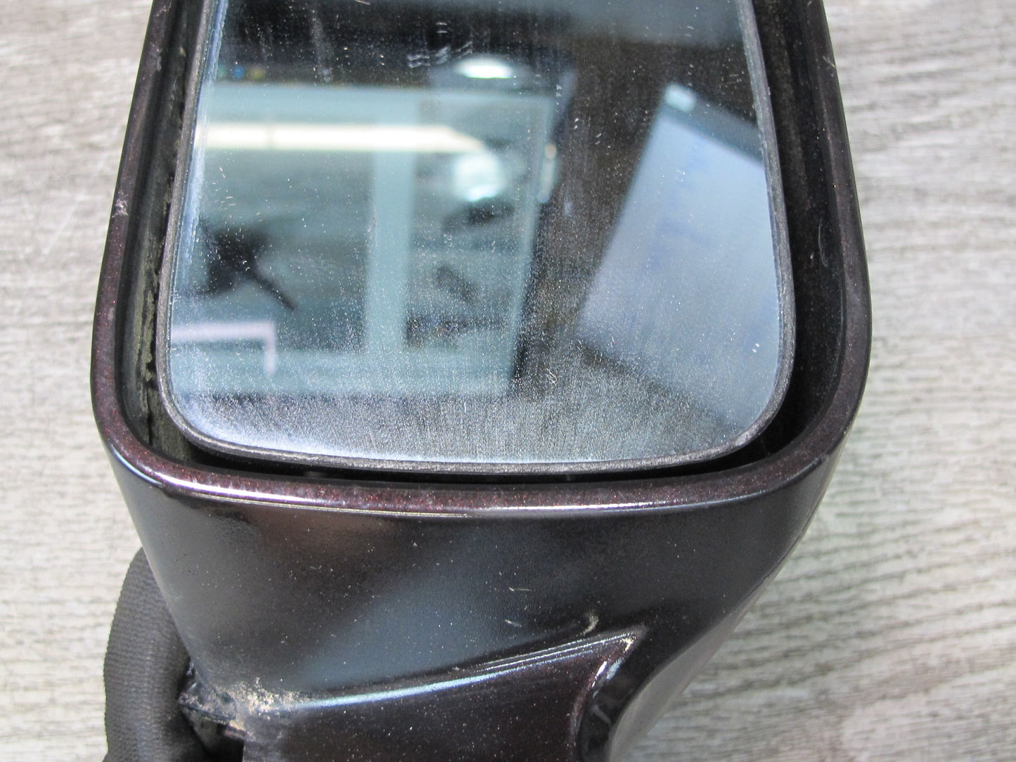 89-92 Toyota Supra MK3 7MGE NA Front Left Side View Power Mirror Black Ruby OEM
