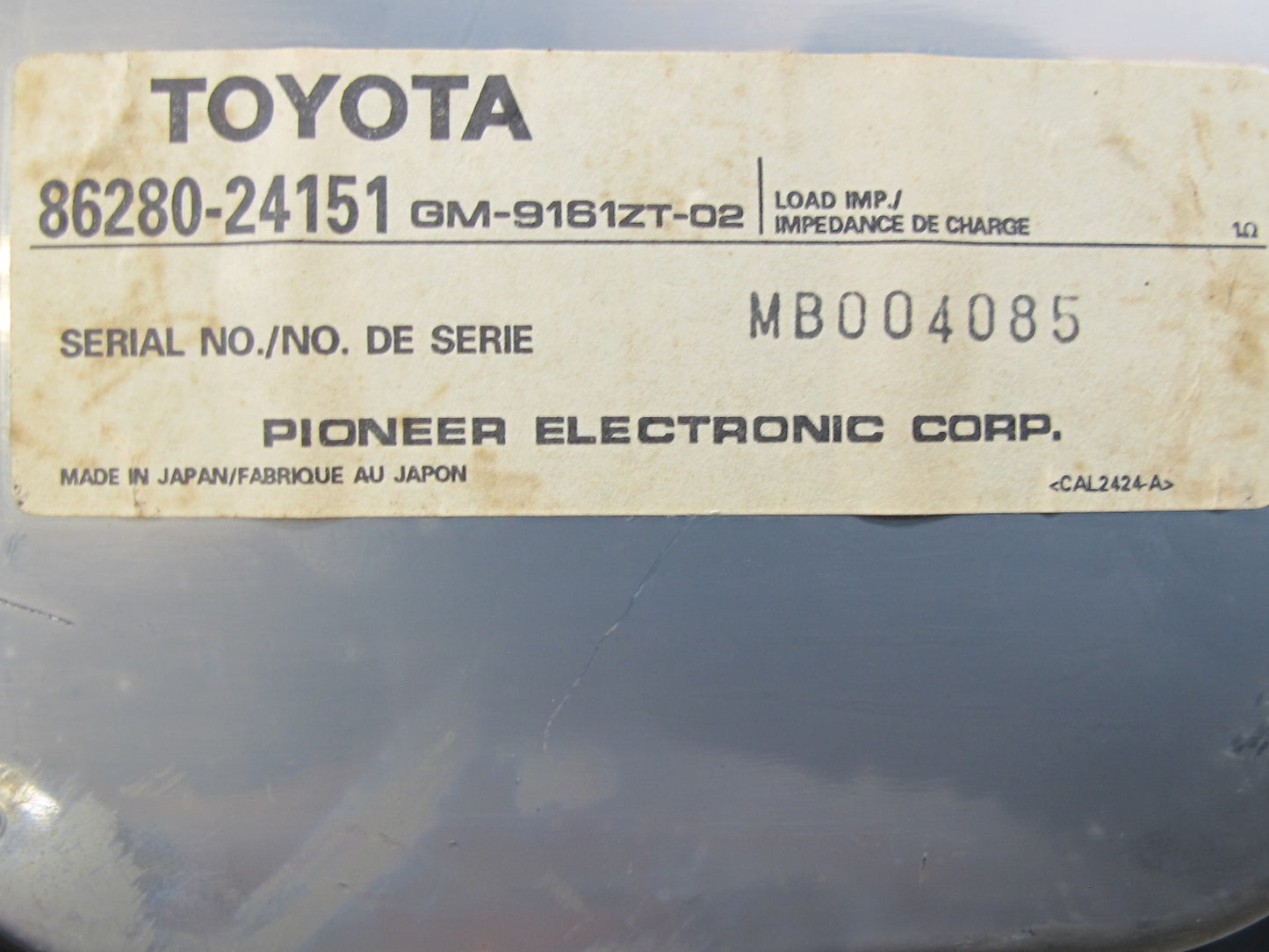 92-99 Lexus JZZ31L SC400 SC300 Pioneer Speaker Amplifier Crossover OEM