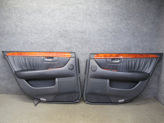 04-06 Lexus UCF30L LS430 Set of 2 Rear Door Interior Trim Cover Panel Black OEM