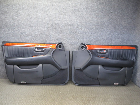 04-06 Lexus UCF30L LS430 Set of 2 Front Door Interior Trim Cover Panel Black OEM